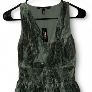 White House Black Market Metallic Green Dress NWT Size XXS